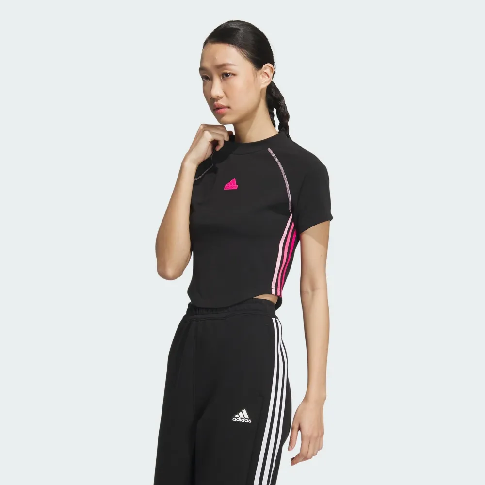 Adidas Crop Baby Tee C JH3175 女 短版 短袖 上衣 HELLO KITTY 大耳狗 藍 歷史價格詳細信息