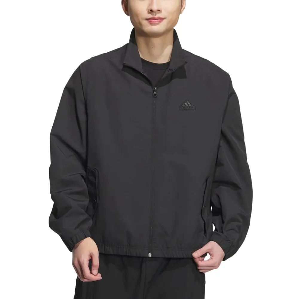 Adidas ST WVJKT IP4951 男 外套 立領 亞洲版 運動 訓練 休閒 簡約 拉鍊口袋 寬鬆 黑 歷史價格詳細信息