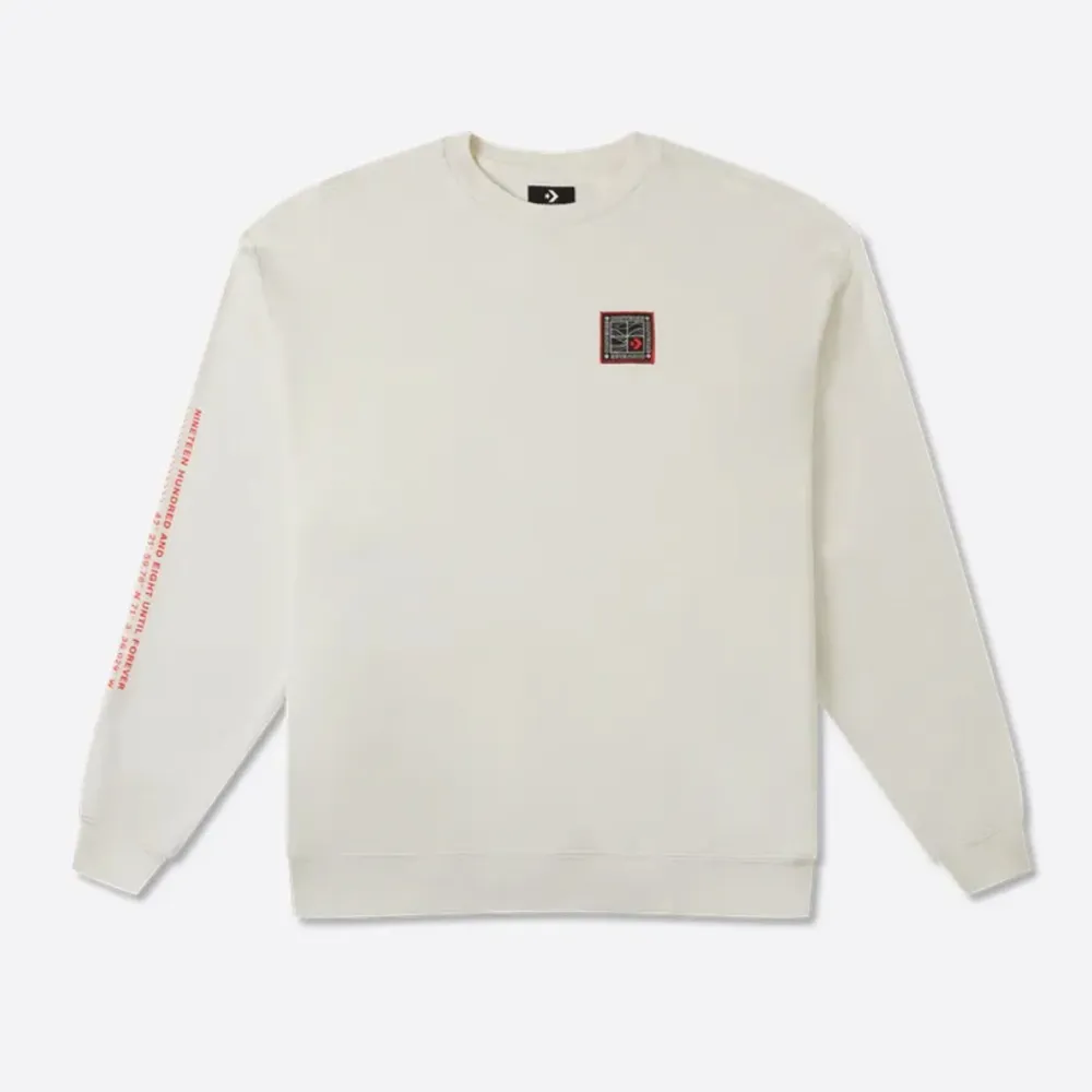 【CONVERSE】UILITY CREW 圓領套頭衫 長袖上衣 女 白色-10023985-A03 歷史價格詳細信息