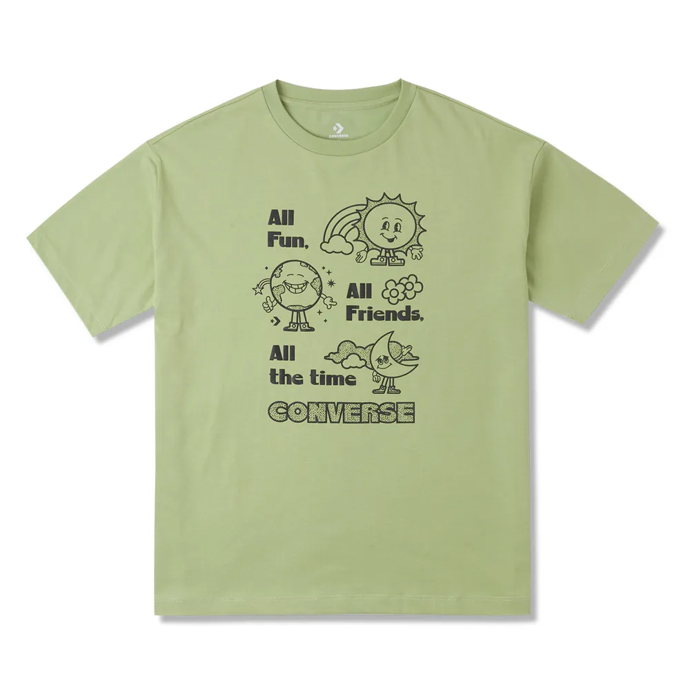 CONVERSE 短袖上衣 OS BLOCK PARTY TEE 女款 粉色 10025885-A02 歷史價格詳細信息
