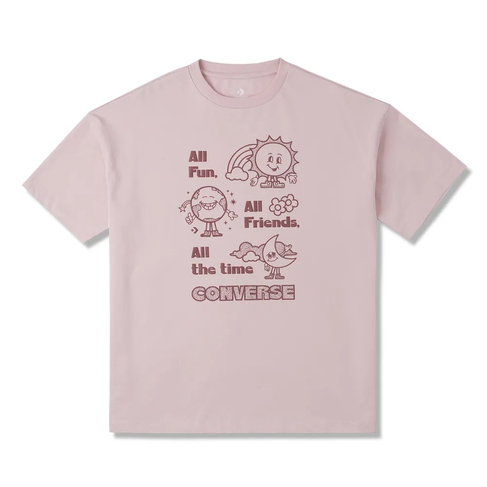 CONVERSE 短袖上衣 OS BLOCK PARTY TEE 女款 粉色 10025885-A02 歷史價格詳細信息
