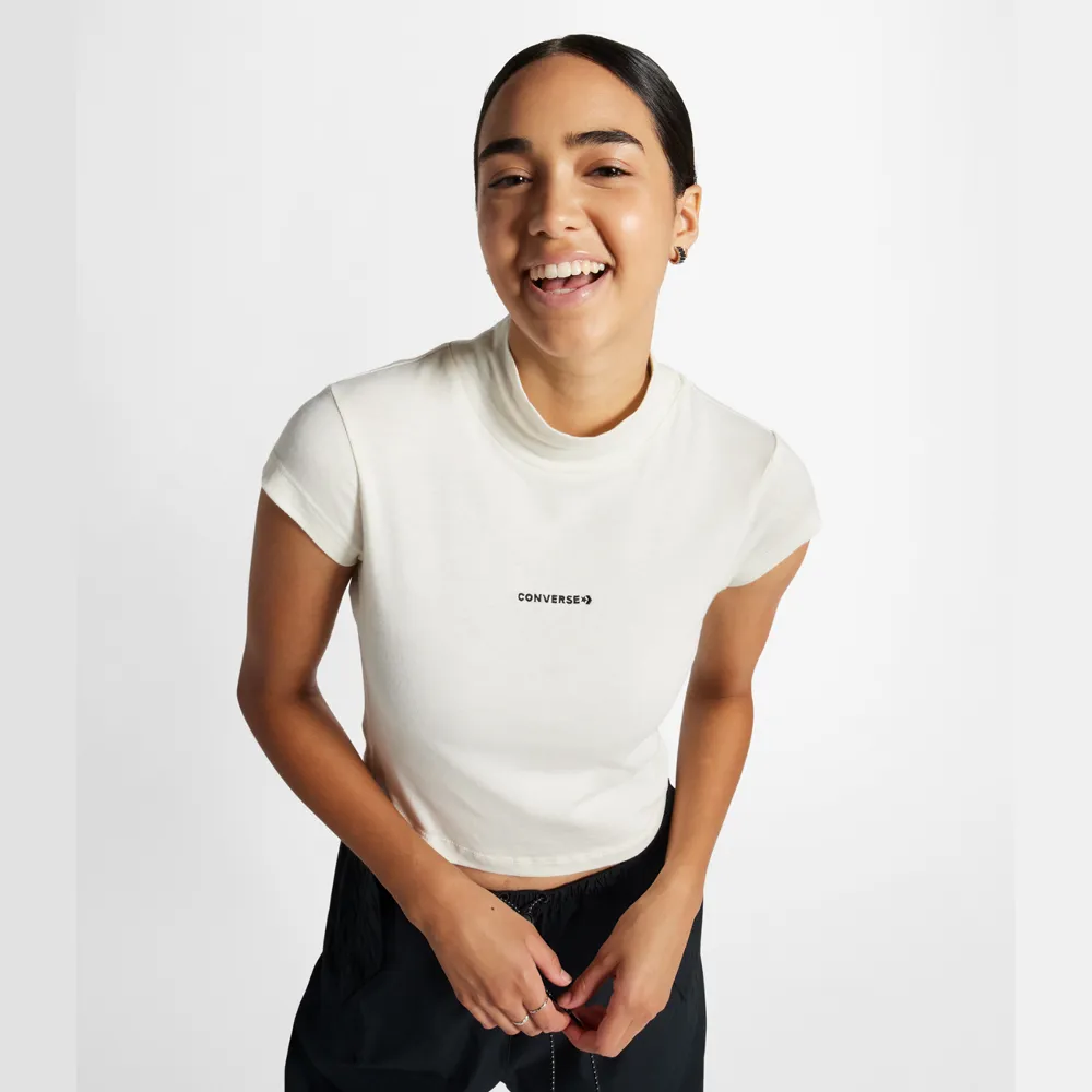 【CONVERSE】WORDMARK BIG LOGO BOYFRIEND CREW 長袖上衣 大學T 女 奶白色-10026159-A04 歷史價格詳細信息