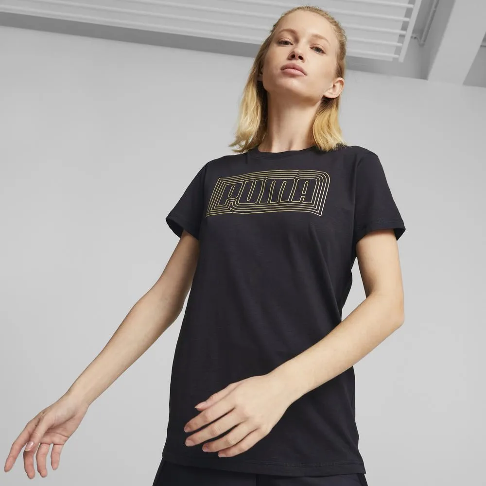 PUMA 短袖上衣 訓練系列Logo Fill短袖T恤(F) 女 52251401 黑色 歷史價格詳細信息