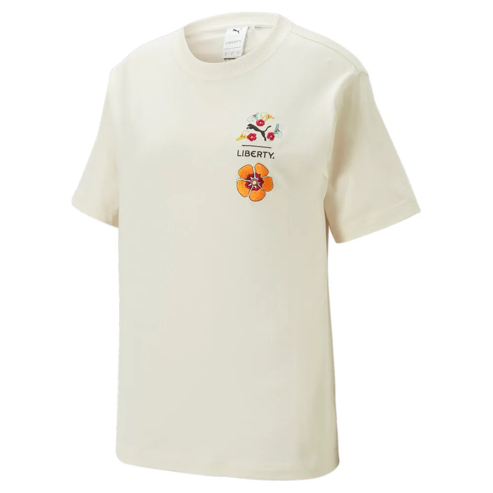 PUMA 短袖上衣 Liberty系列圖樣短袖T恤(F) 女 白 62220765 現貨 歷史價格詳細信息