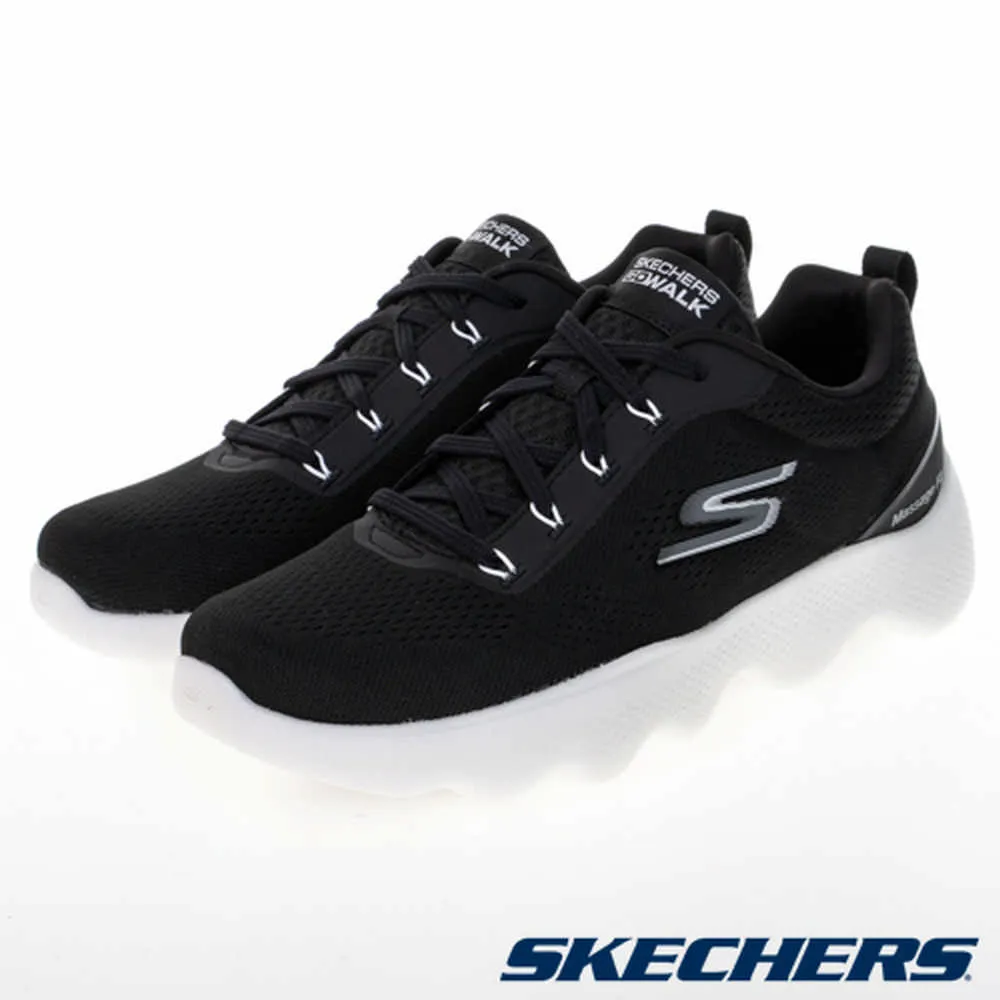 Skechers Go Walk Massage Fit [216404BKW] 男 健走鞋 休閒 步行 舒適 黑白 歷史價格詳細信息