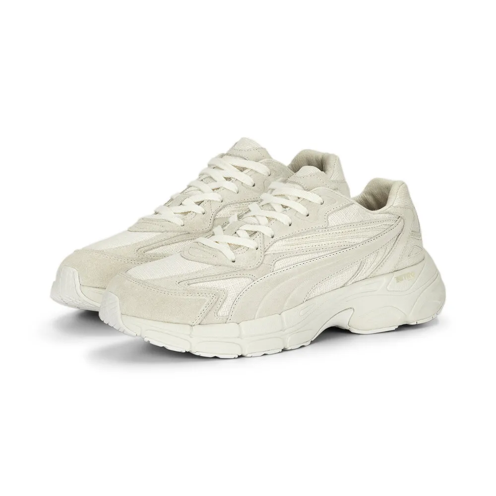 【PUMA】Teveris Nitro Blank Canvas 運動鞋 跑鞋 慢跑鞋 休閒鞋 女鞋 男鞋 灰 白 麂皮 皮革(38943501) 歷史價格詳細信息