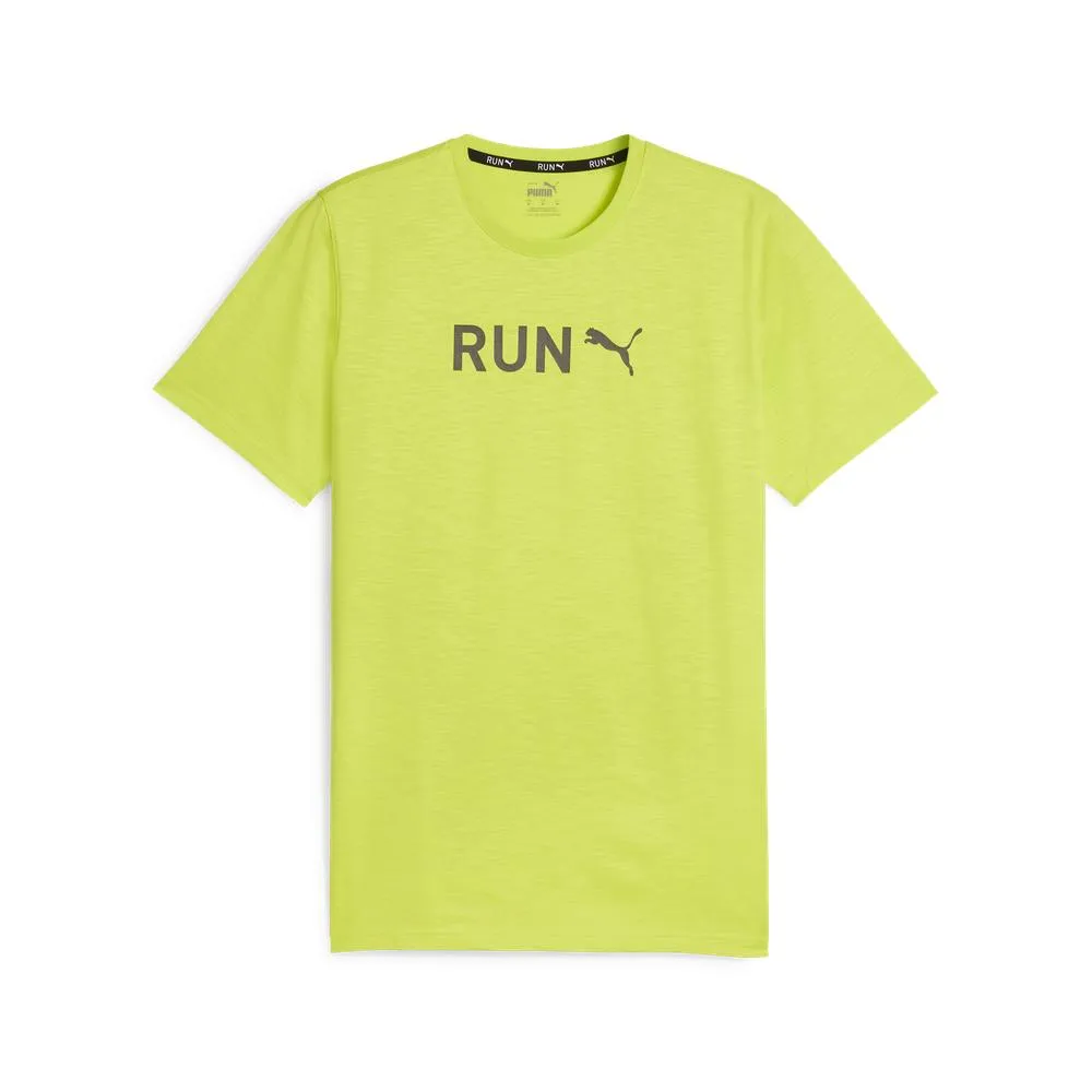 【PUMA】 訓練系列Run圖樣短袖T恤 短袖上衣 男 黑色-52250101 歷史價格詳細信息