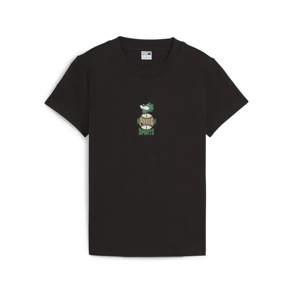 【PUMA】流行系列P.Team Fanbase短袖T恤(F) 短袖上衣 女 黑色-62434701 歷史價格詳細信息