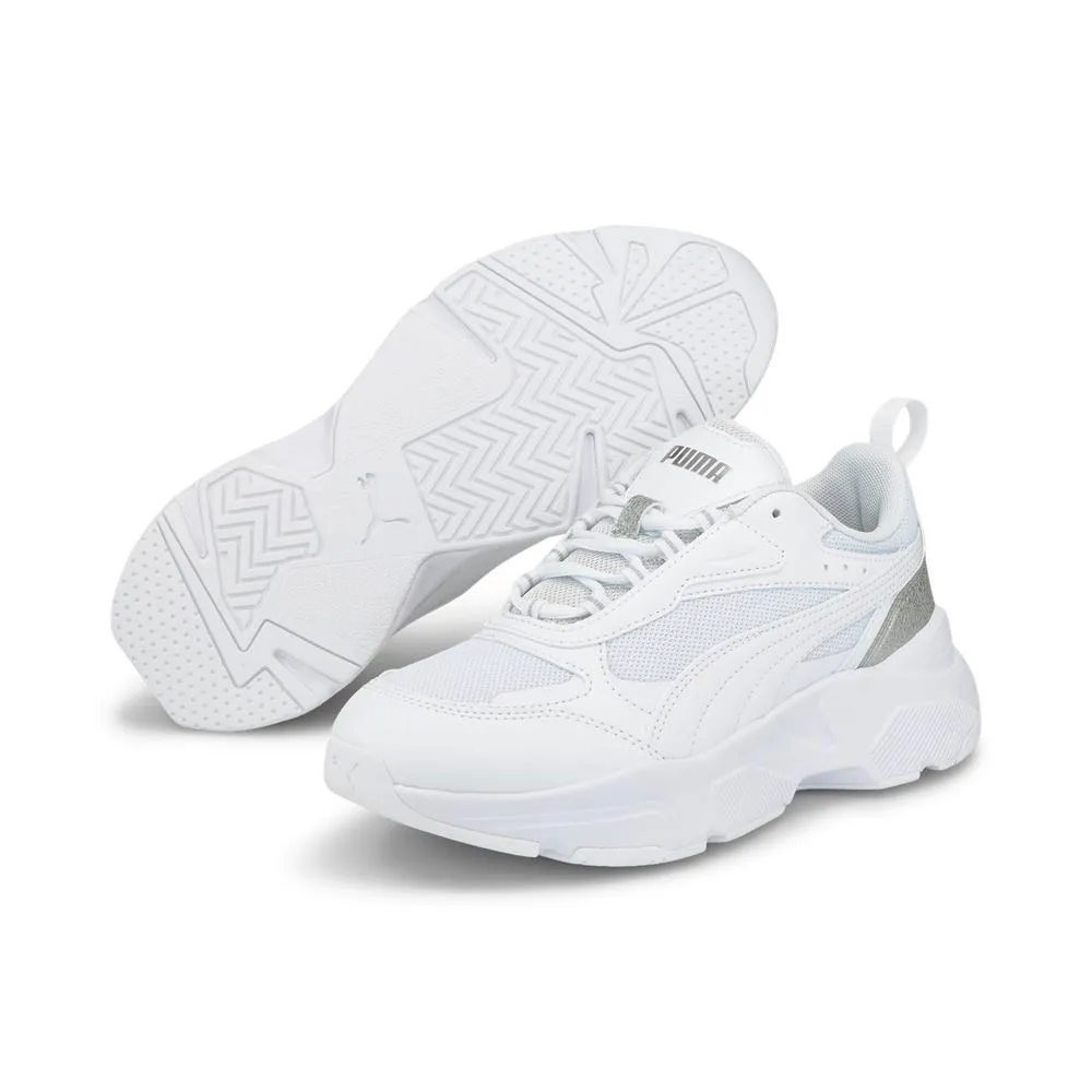Puma 休閒鞋 Cassia Distressed 女鞋 白 金屬銀 厚底 增高 基本款 經典鞋 38764502 歷史價格詳細信息