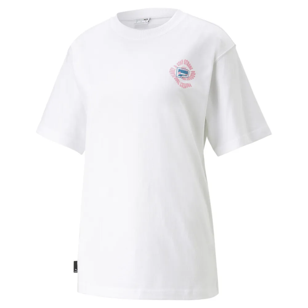 【PUMA官方旗艦】流行系列Downtown圖樣寬鬆短袖T恤 女性 53972401 歷史價格詳細信息