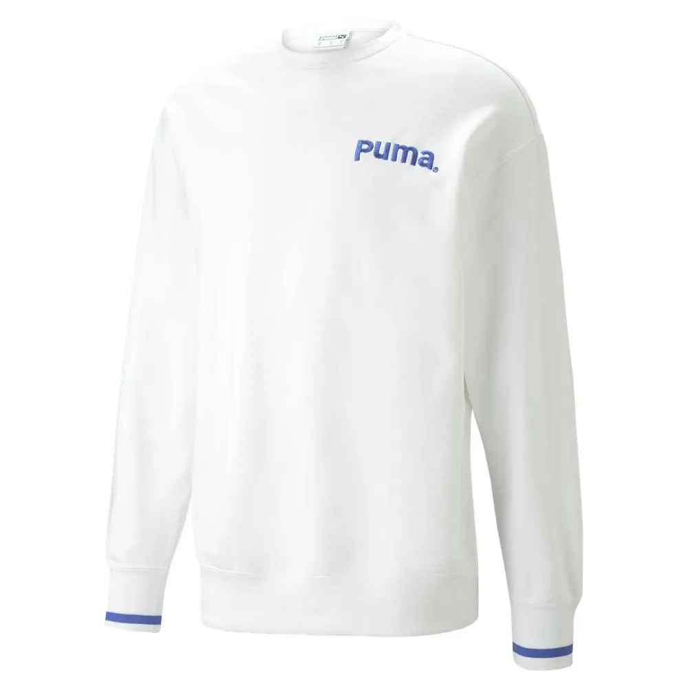 PUMA 流行系列 P.Team 圓領衫 男款 長袖上衣 大學T 毛巾布 E.SO瘦子同款 53969602 白T 歷史價格詳細信息