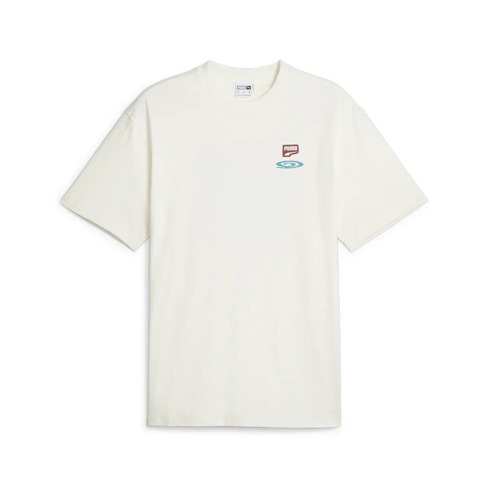 PUMA 流行系列Downtown圖樣短袖T恤(M) 男短袖上衣 59636952 白 歷史價格詳細信息