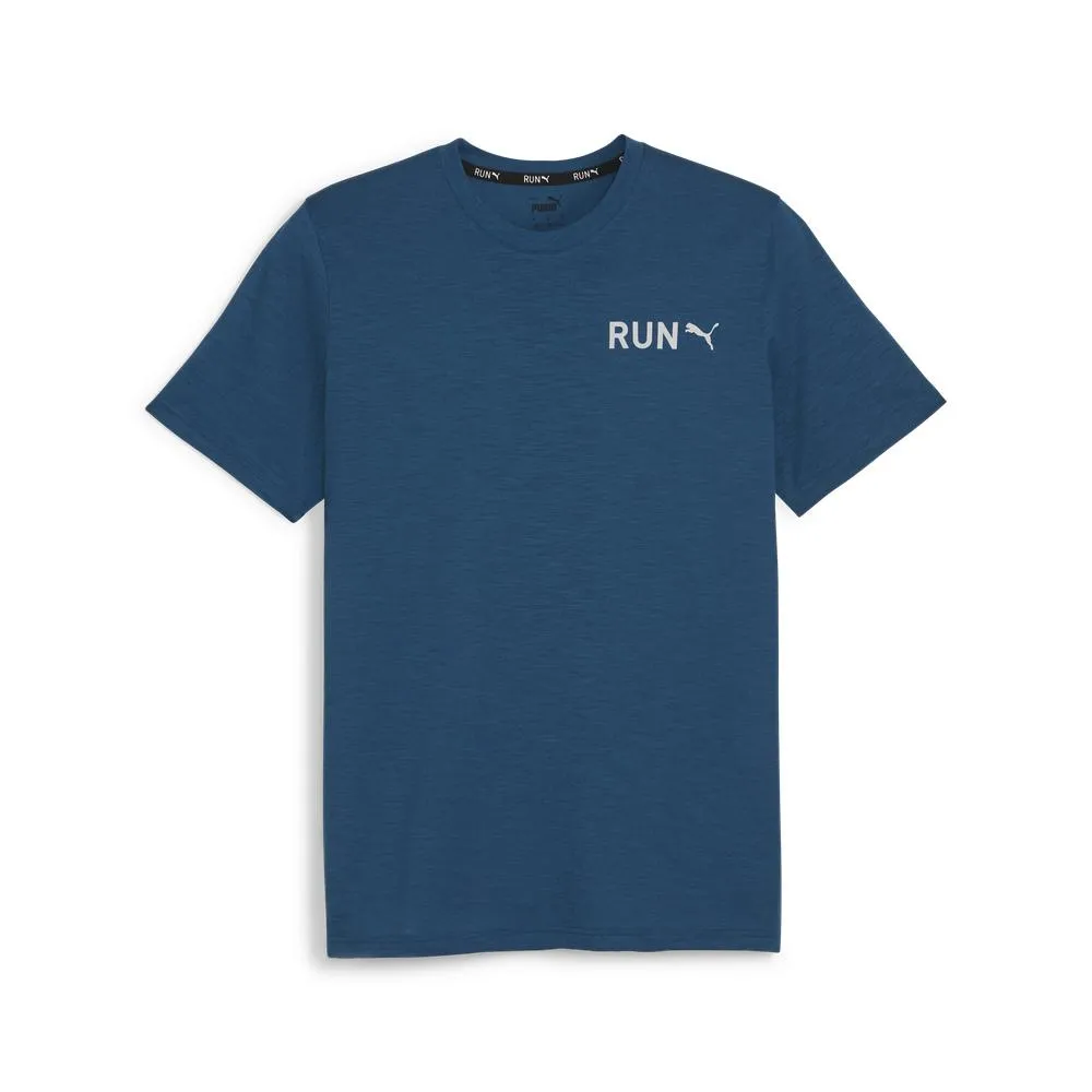 【PUMA】 訓練系列Run圖樣短袖T恤 短袖上衣 男 黑色-52250101 歷史價格詳細信息