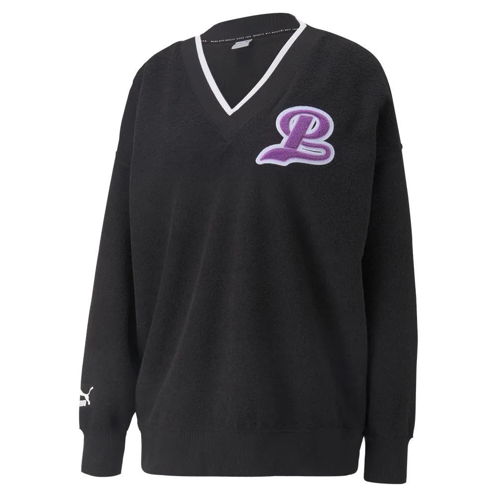 PUMA V領 長袖上衣 休閒上衣 流行系列Puma T 毛絨衫 女 53918002 白色 歷史價格詳細信息