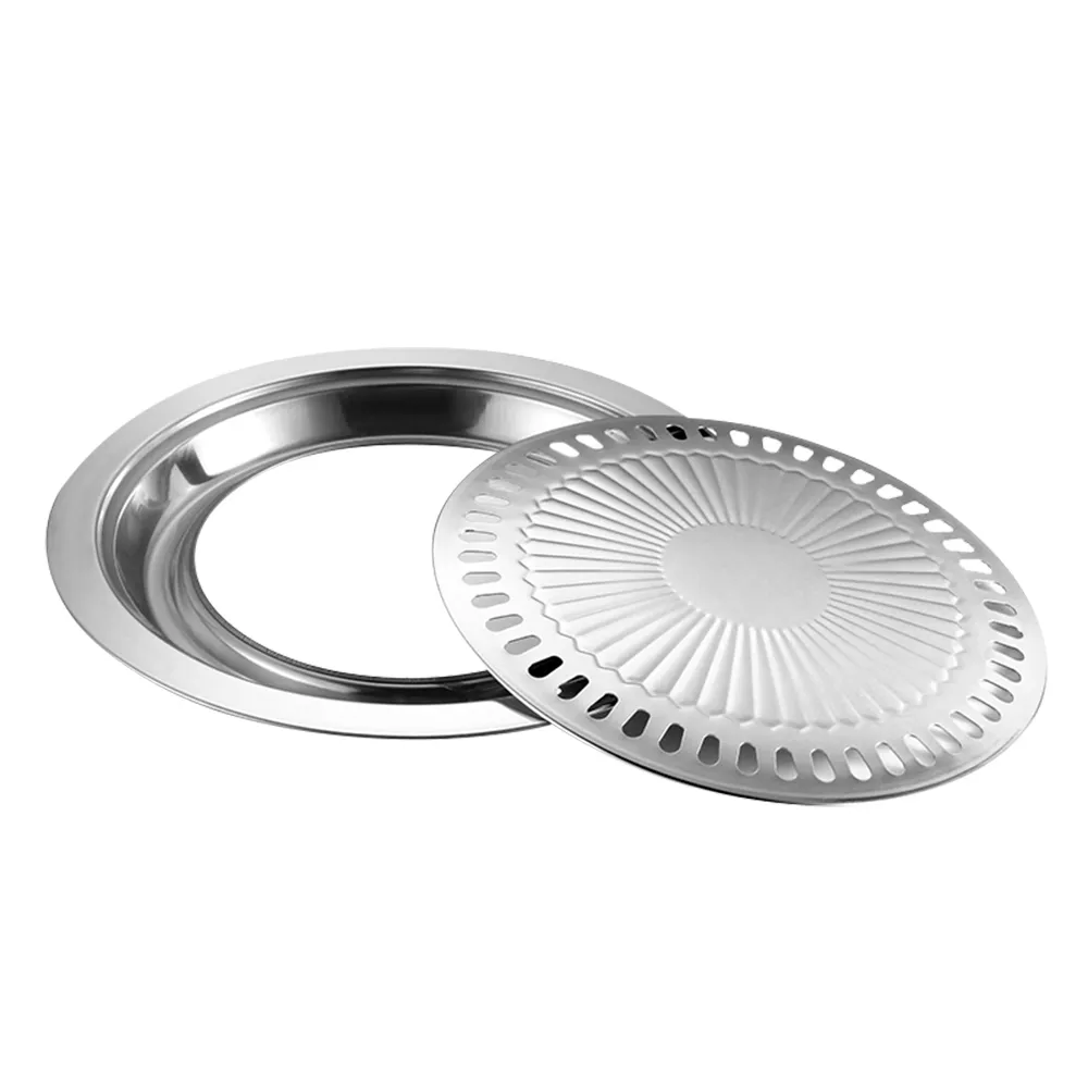 韓式不銹鋼圓盤飯店用帶磁圓盤加厚反邊菜果盤歐式多用盤商用托盤-滿599免運 歷史價格詳細信息