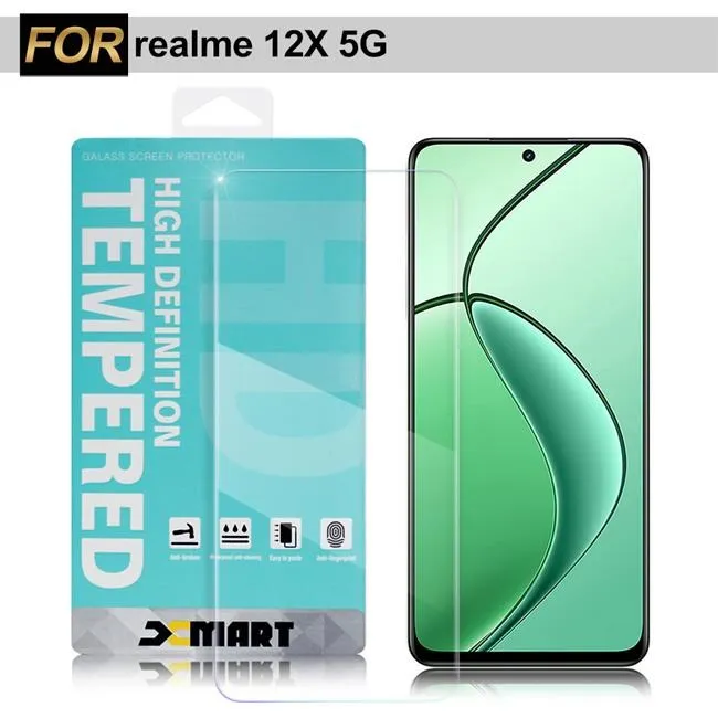 Xmart for realme 12x 5G 超透滿版 2.5D 鋼化玻璃貼-黑 歷史價格詳細信息