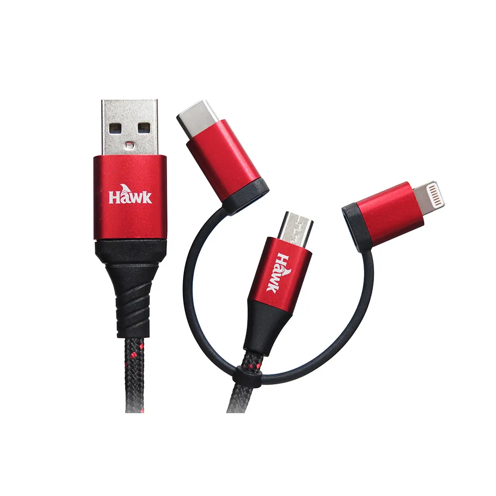 Hawk Type-C/Micro USB/Lightning 三合一高速充電傳輸線-灰色 (04-MLC152GA) 歷史價格詳細信息
