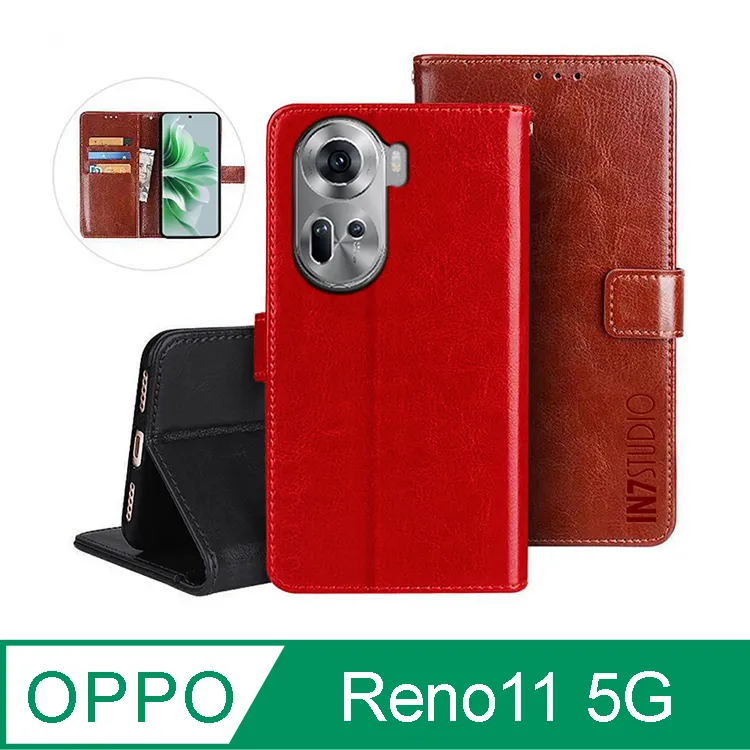 IN7 瘋馬紋 OPPO Reno11 5G (6.7吋) 錢包式 磁扣側掀PU皮套 吊飾孔 手機皮套保護殼 歷史價格詳細信息