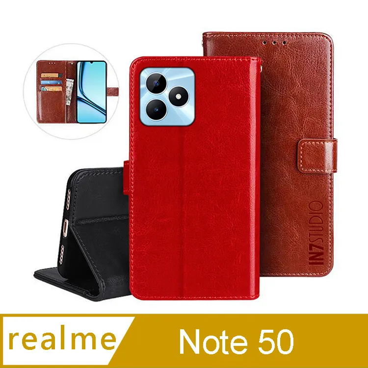 IN 7瘋馬紋 realme Note 50 (6.7吋) 錢包式 磁扣側掀PU皮套 吊飾孔 手機皮套保護殼 歷史價格詳細信息