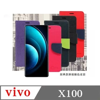 vivo X100 5G V2308 精彩款 斜紋撞色皮套 可立式 側掀 側翻 皮套 插卡 保護套 手機套 歷史價格詳細信息