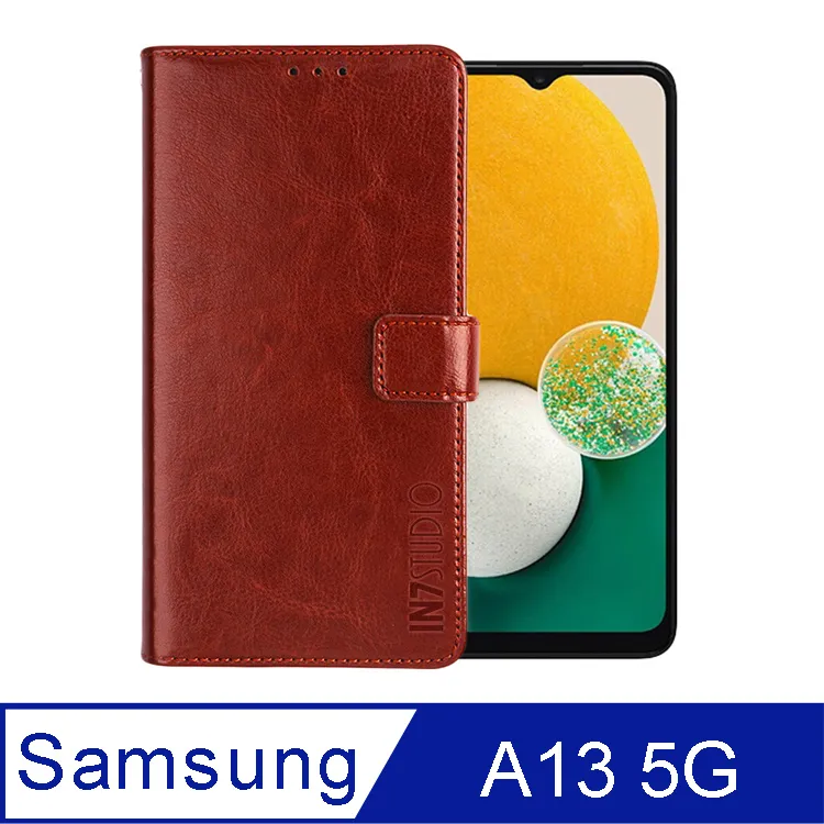 IN7 瘋馬紋 Samsung A13 5G (6.5吋) 錢包式 磁扣側掀PU皮套-紅色 歷史價格詳細信息