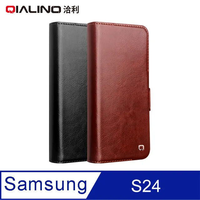 QIALINO SAMSUNG 三星 Galaxy S24 真皮經典皮套 牛皮 可站立 可插卡 保護套 手機套 側翻皮套 歷史價格詳細信息