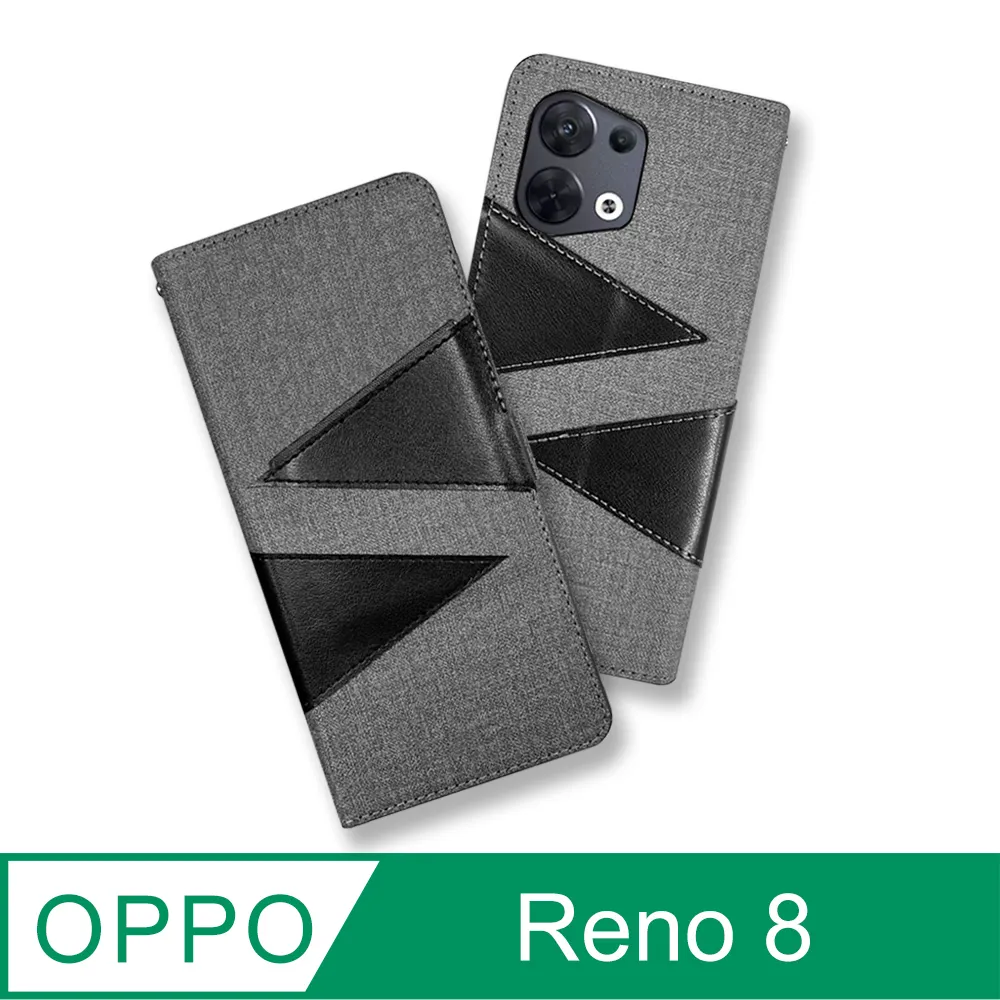 CASE SHOP OPPO Reno8 前插卡側立式皮套-灰 歷史價格詳細信息