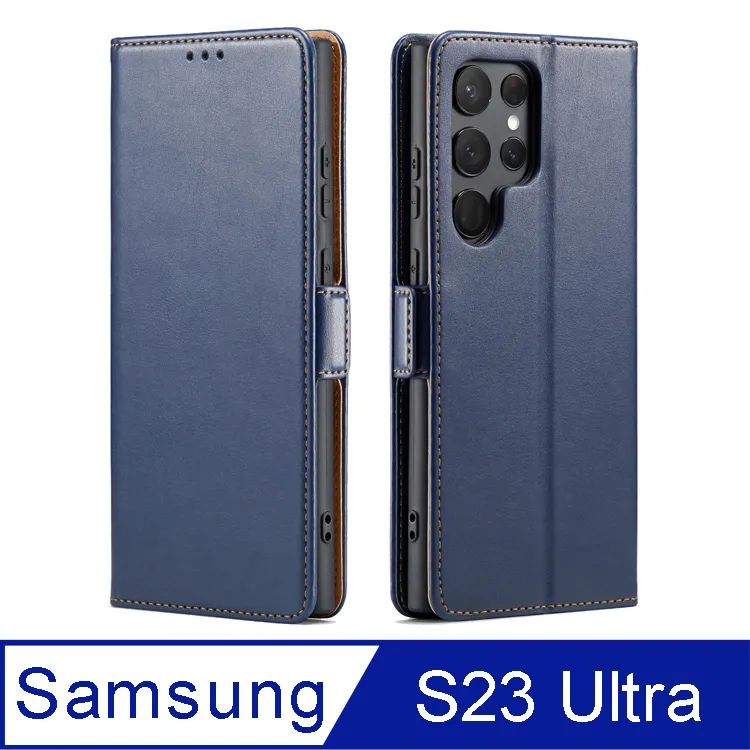 Fierre Shann 真皮紋Samsung Galaxy S23 Ultra (6.8吋) 磁吸側掀 手工PU皮套 歷史價格詳細信息