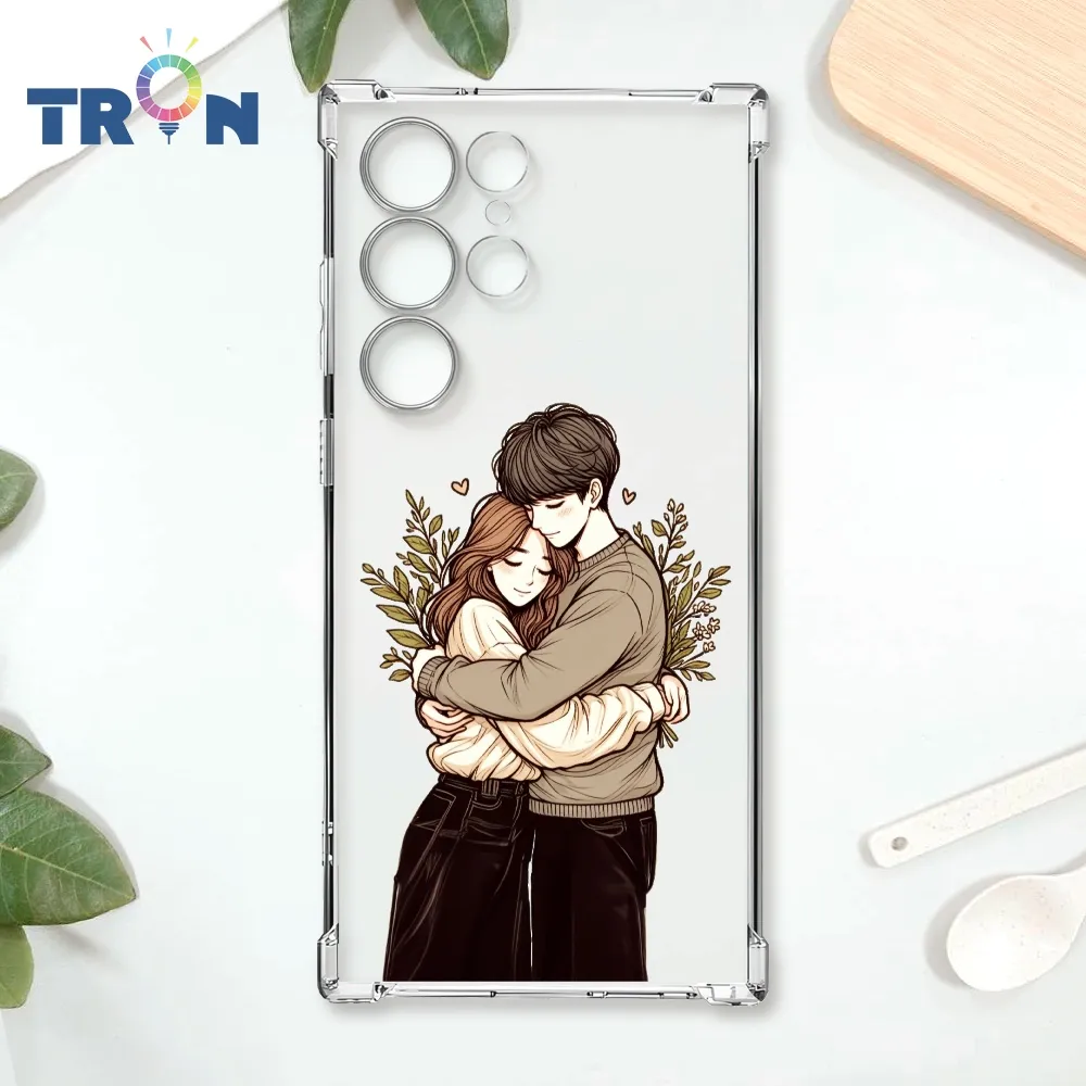 TRON 三星 S23 Ultra 情侶深情擁抱彩色背景系列 四角防摔殼 手機殼 歷史價格詳細信息