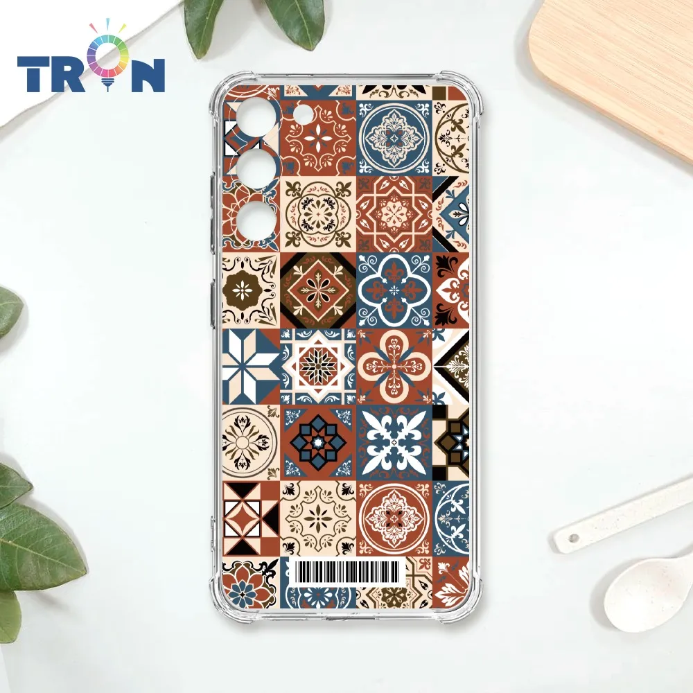 TRON 三星 S23  優雅北歐風幾何復古花磚 四角防摔殼 手機殼 歷史價格詳細信息