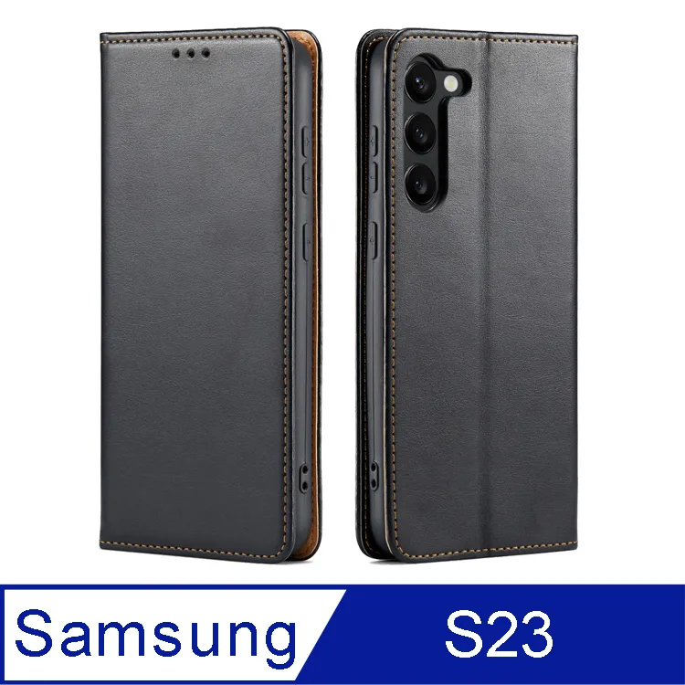 Fierre Shann 真皮紋Samsung Galaxy S23 Ultra (6.8吋) 磁吸側掀 手工PU皮套 歷史價格詳細信息