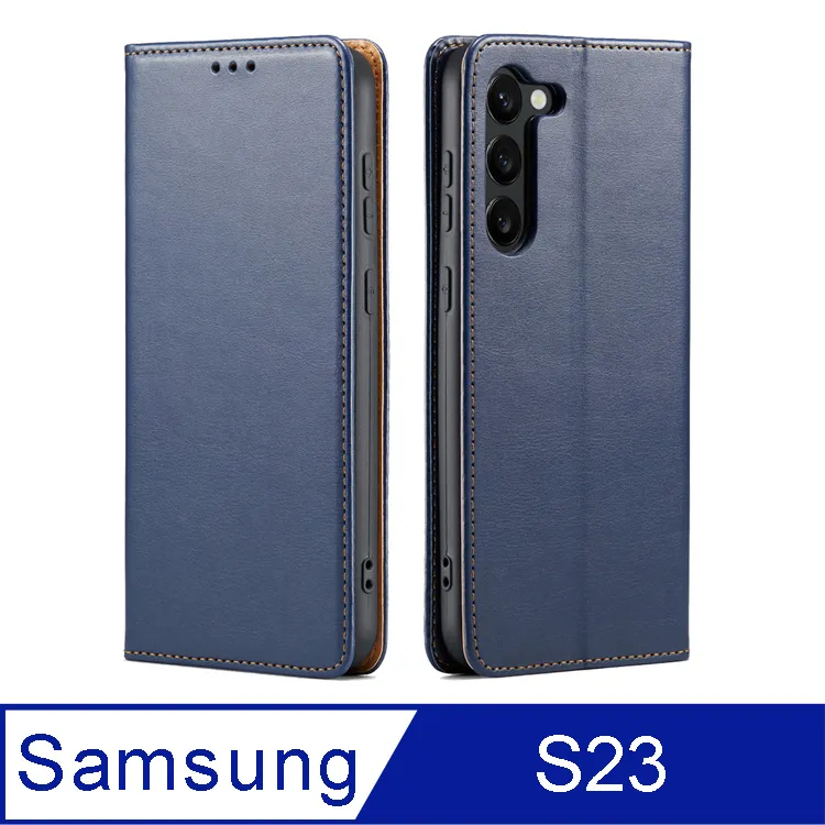 Fierre Shann 真皮紋Samsung Galaxy S23 Ultra (6.8吋) 磁吸側掀 手工PU皮套 歷史價格詳細信息