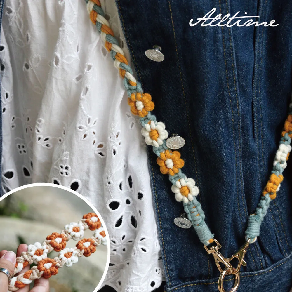 【完全計時】配件館｜小花朵朵手機短掛繩(黃藍/橘/綠)  附夾片 歷史價格詳細信息