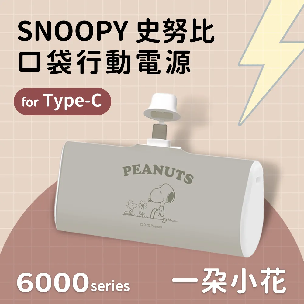 【SNOOPY史努比】復刻經典色系 Type-C PD快充 6000series 口袋隨身行動電源-表情系列(咖) 歷史價格詳細信息
