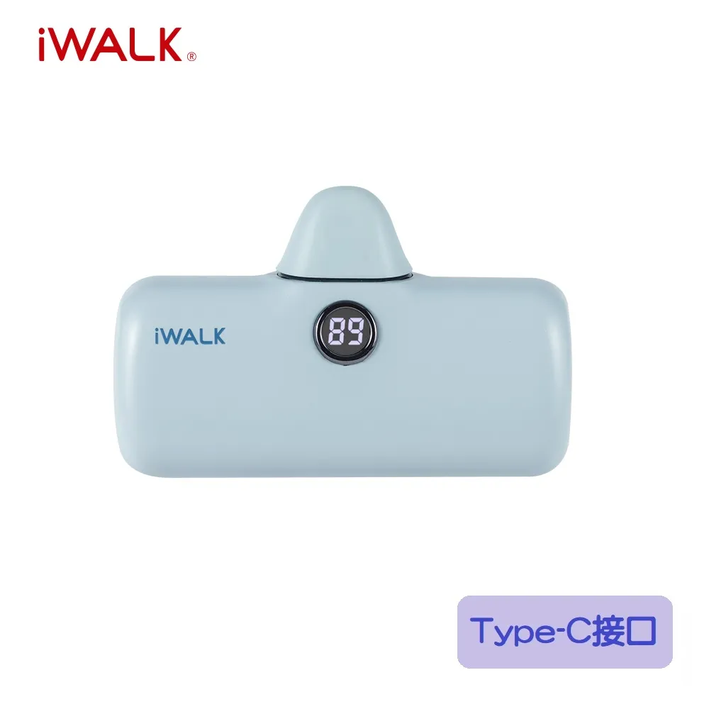 【iWALK】Pro 五代 Type-C 快充數顯版 直插式口袋電源 行動電源 4800mAh-雅黑 歷史價格詳細信息