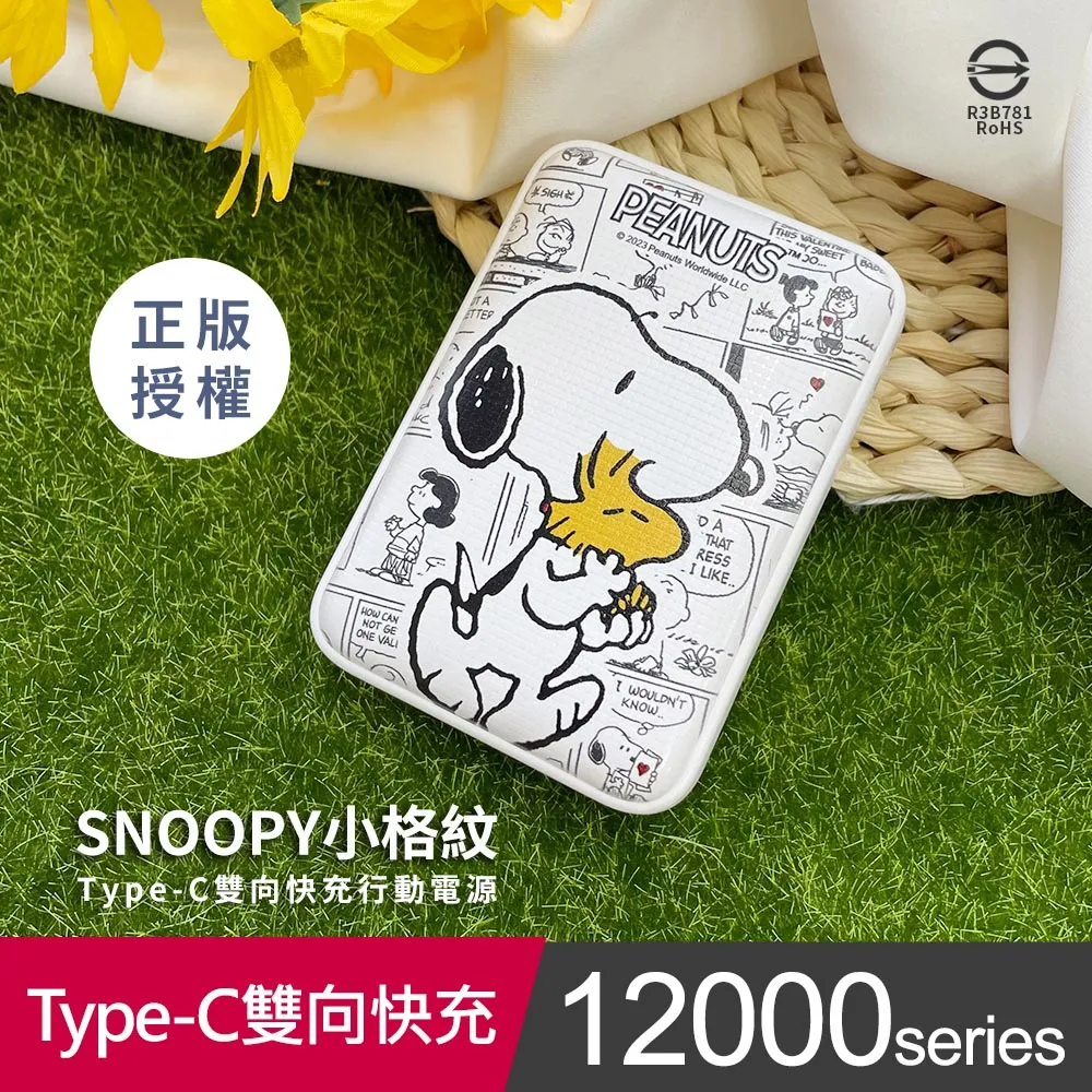 【正版授權】SNOOPY史奴比 小格紋 Type-C 雙向快充13000mAh行動電源-東京紅 歷史價格詳細信息