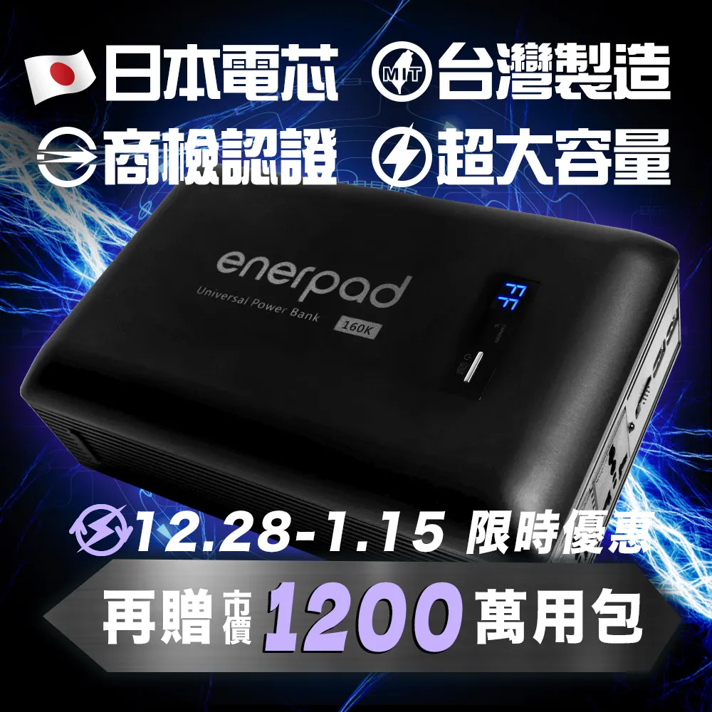 enerpad AC160K 攜帶式直流電/交流電行動電源 容量160800mAh 歷史價格詳細信息