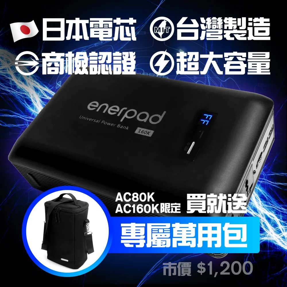 enerpad AC160K 攜帶式直流電/交流電行動電源 容量160800mAh 歷史價格詳細信息