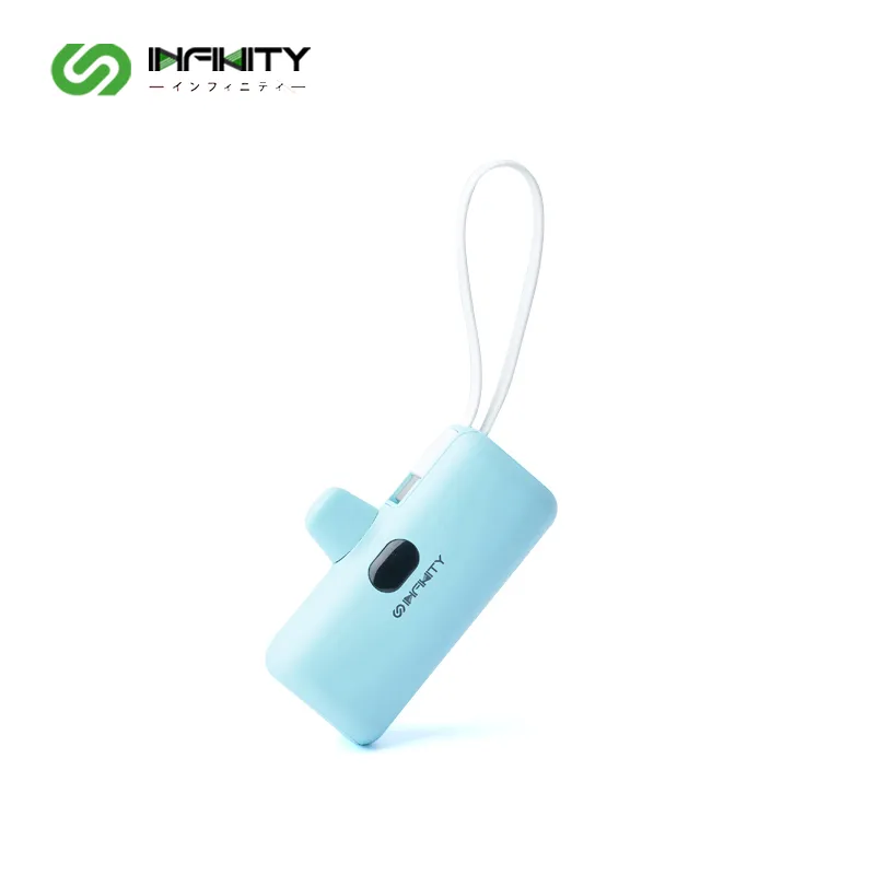 日本INFINITY 直插行動電源帶線款 Apple插頭 自帶Type C線 12W快充 藍色款 歷史價格詳細信息