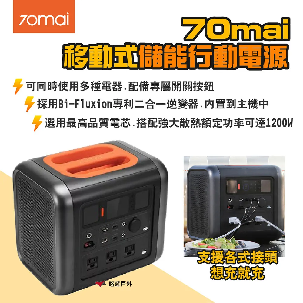 70MAI儲能行動電源 1200W電池 286000豪安培電池 mAh 露營電池 野營電池 行動電池 移動電池 歷史價格詳細信息