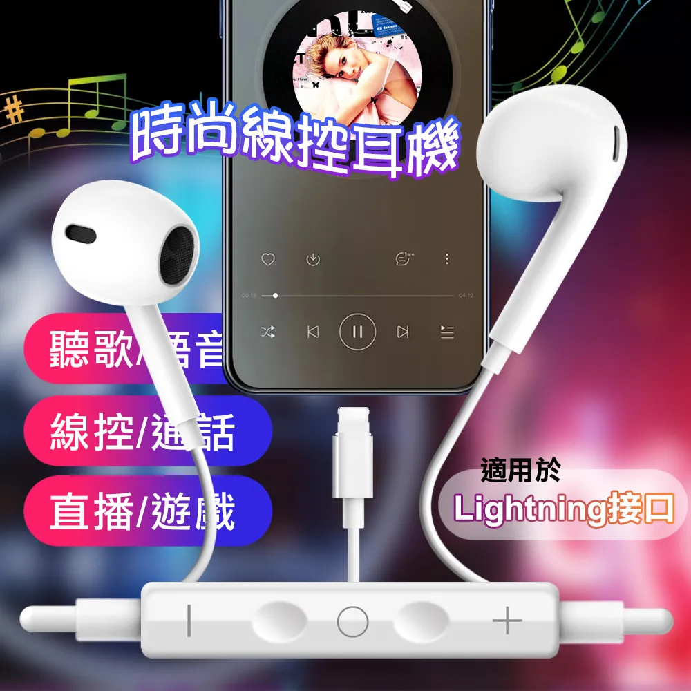 VPX iPhone Lightning 8pin 雙耳HiFi高音質 半入耳式耳麥 多功能時尚線控耳機 歷史價格詳細信息