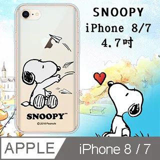 【SNOOPY/史努比】iPhone 8 Plus/7 Plus (5.5吋) 彩繪可站立皮套(吃餅乾) 歷史價格詳細信息