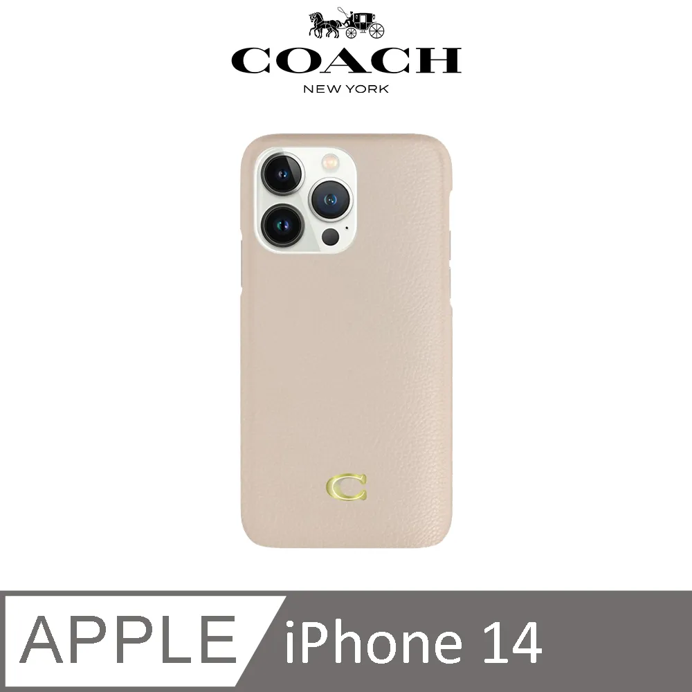 【COACH】iPhone 14 精品真皮手機殼 粉白色經典大C 價格比較,價格查詢,歷史價格詳細信息