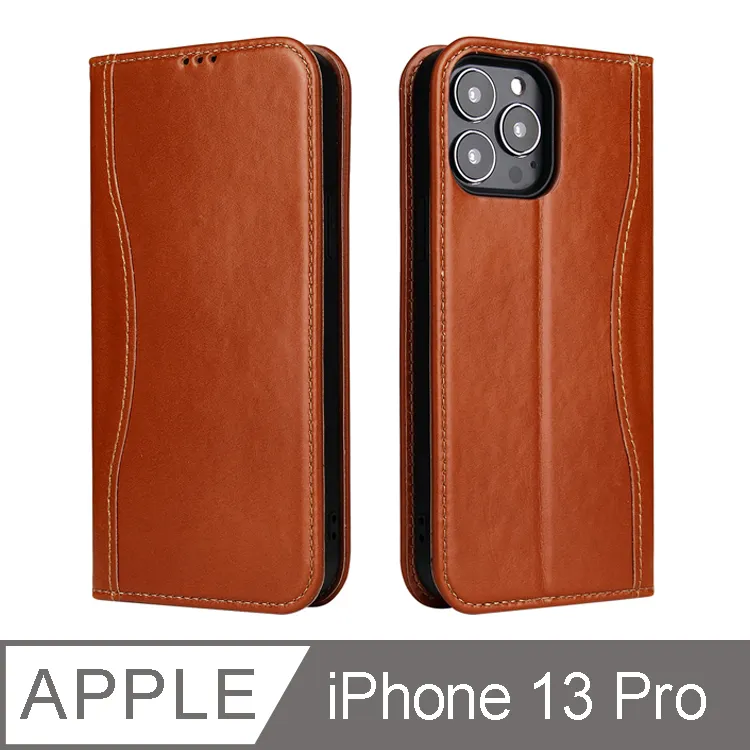 Fierre Shann 真皮紋 iPhone 13 (6.1吋) 錢包支架款 磁吸側掀手工PU皮套保護殼-紅色 歷史價格詳細信息