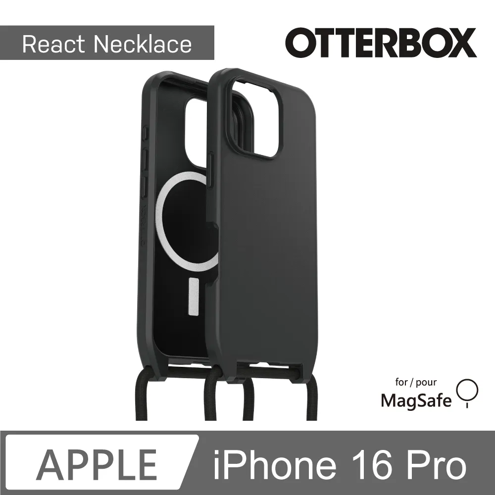 【OtterBox】iPhone 16 Pro 6.3吋 ReactNecklace 簡約掛繩輕透防摔殼-黑(支援MagSafe) 歷史價格詳細信息