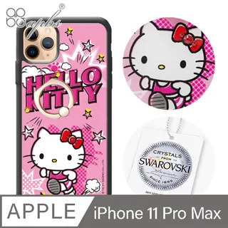 三麗鷗 iPhone 11 Pro Max 6.5吋施華彩鑽防摔指環扣手機殼-凱蒂學院風 歷史價格詳細信息