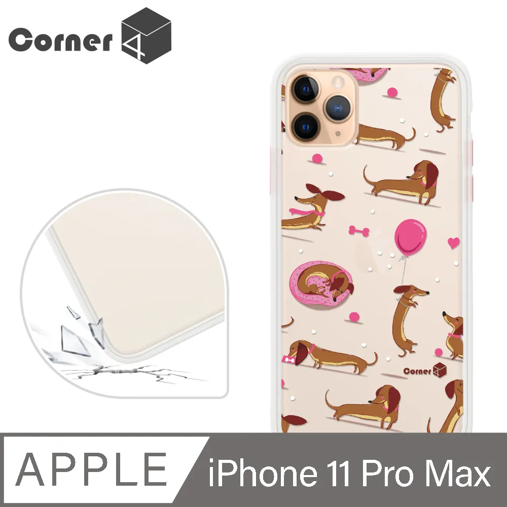 Corner4 iPhone 11 Pro Max 6.5吋柔滑觸感軍規防摔手機殼-貓咪世界(白殼) 歷史價格詳細信息