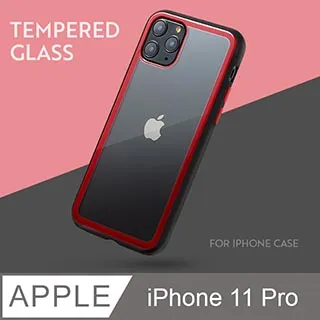 出挑雙色玻璃殼！iPhone 11 Pro 手機殼 i11 Pro 保護殼 絕佳手感 玻璃殼 軟邊硬殼 (摩登紅) 歷史價格詳細信息