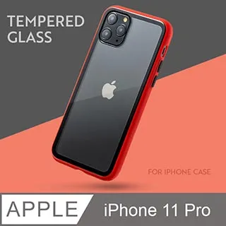 出挑雙色玻璃殼！iPhone 11 Pro 手機殼 i11 Pro 保護殼 絕佳手感 玻璃殼 軟邊硬殼 (摩登紅) 價格比較,價格查詢,歷史價格詳細信息