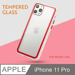 出挑雙色玻璃殼！iPhone 11 Pro 手機殼 i11 Pro 保護殼 絕佳手感 玻璃殼 軟邊硬殼 (摩登紅) 歷史價格詳細信息